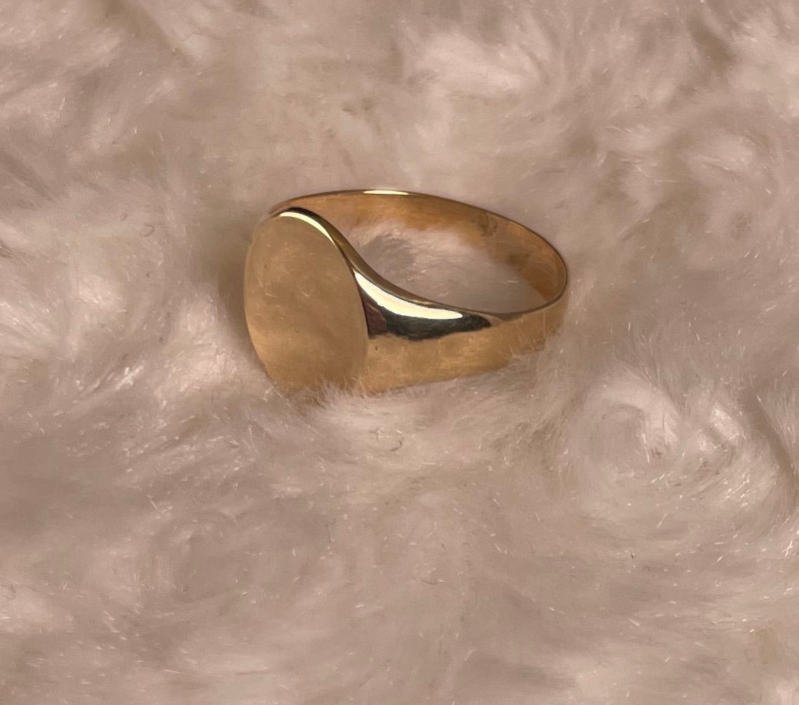 9ct Yellow Gold Plain Oval Signet Ring