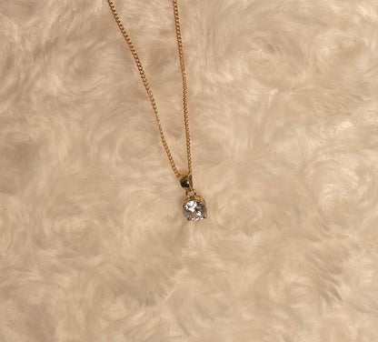 9ct Yellow Gold Cubic Zirconia Pendant Necklace