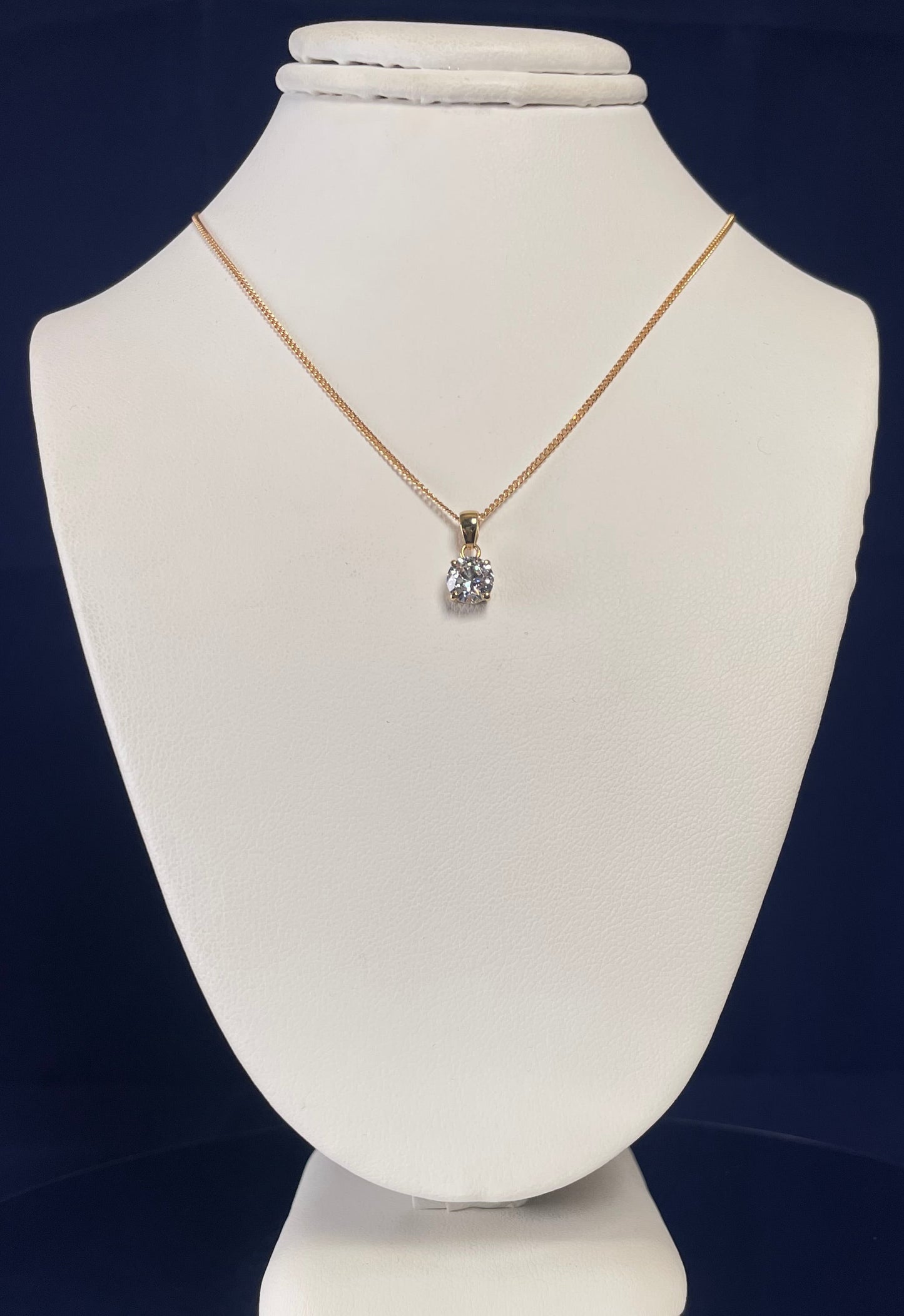 9ct Yellow Gold Cubic Zirconia Pendant Necklace