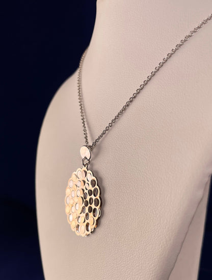 Silver & Rose Gold-Plated Fancy Pendant