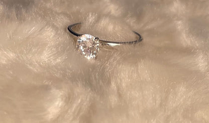 Brilliant Cut Cubic Zirconia Solitaire Rhodium Plated