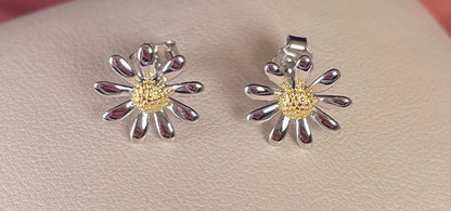 Daisy Earrings Silver Rhodium Plated