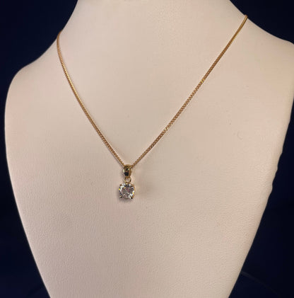 9ct Yellow Gold Cubic Zirconia Pendant Necklace