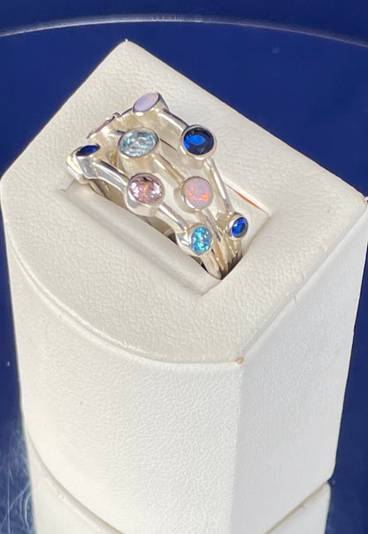 Boodle Ring With Coloured Cubic Zirconias