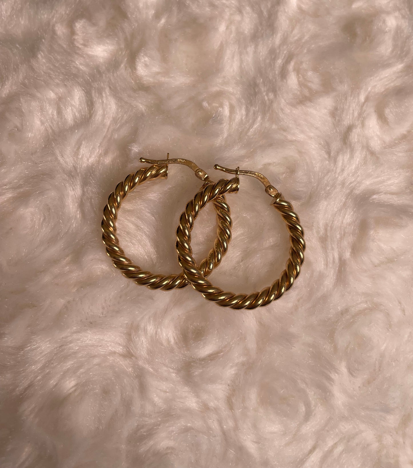 9ct Yellow Gold Twist Hoop Earrings