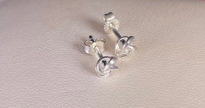 Small Knot/ Twist Earrings Rhodium Plated Silver