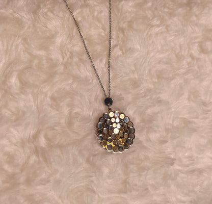 Silver & Rose Gold-Plated Fancy Pendant