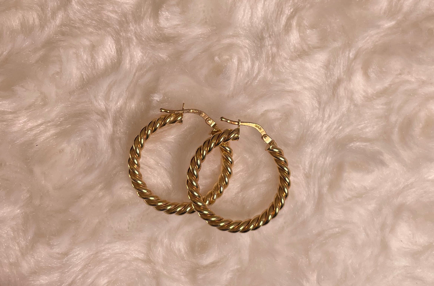 9ct Yellow Gold Twist Hoop Earrings