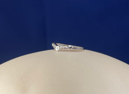 9ct White Gold Wishbone Ring Set with Diamonds