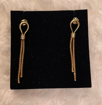 9ct Yellow Gold Lantern Link Drop Earrings