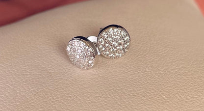 Round Earrings With Cubic Zirconia Rhodium Plated Silver