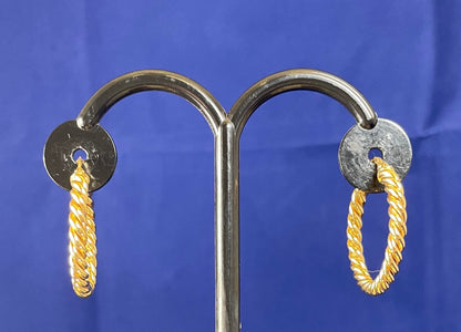 9ct Yellow Gold Twist Hoop Earrings