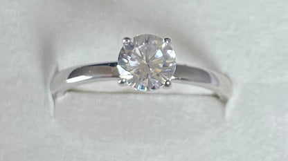 Brilliant Cut Cubic Zirconia Solitaire Rhodium Plated