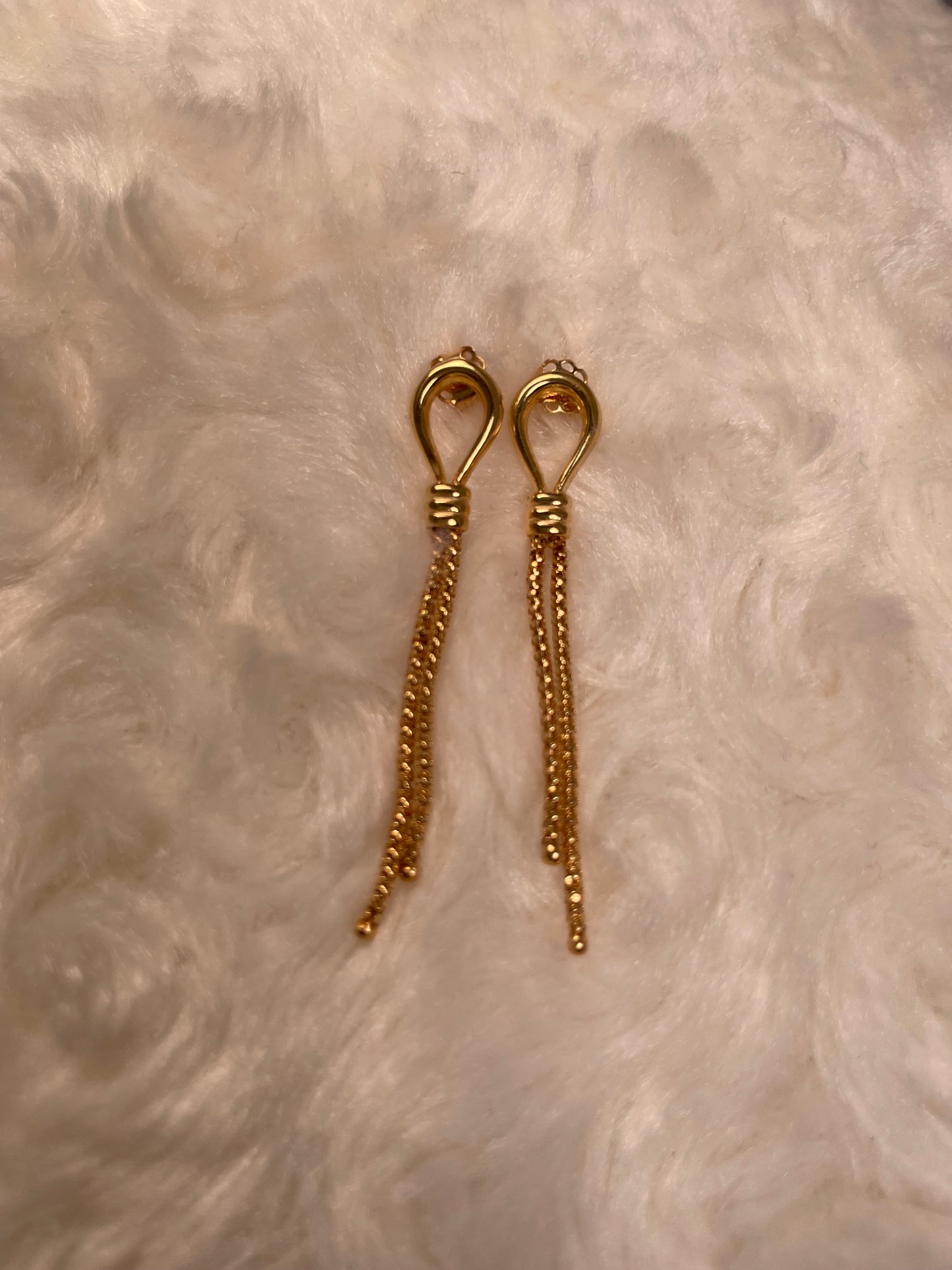 9ct Yellow Gold Lantern Link Drop Earrings