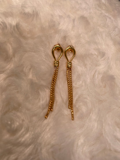 9ct Yellow Gold Lantern Link Drop Earrings
