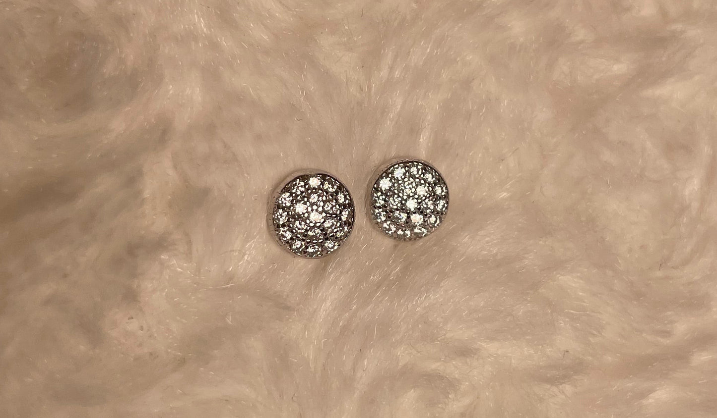 Rhodium-Plated Silver Delicate Round Earrings With Cubic Zirconia