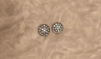Rhodium-Plated Silver Delicate Round Earrings With Cubic Zirconia