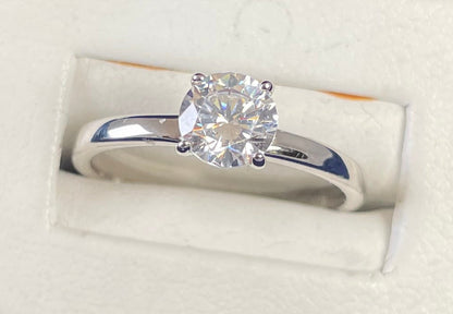 Brilliant Cut Cubic Zirconia Solitaire Rhodium Plated