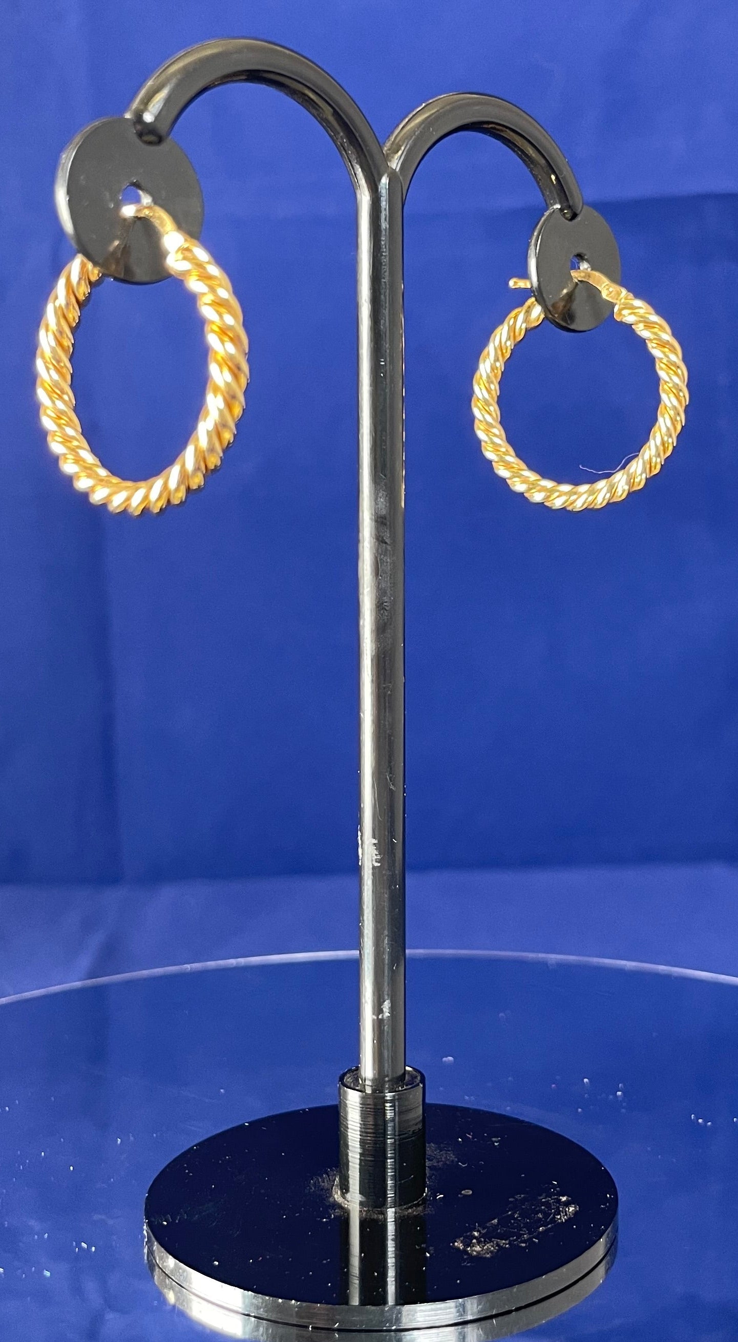 9ct Yellow Gold Twist Hoop Earrings