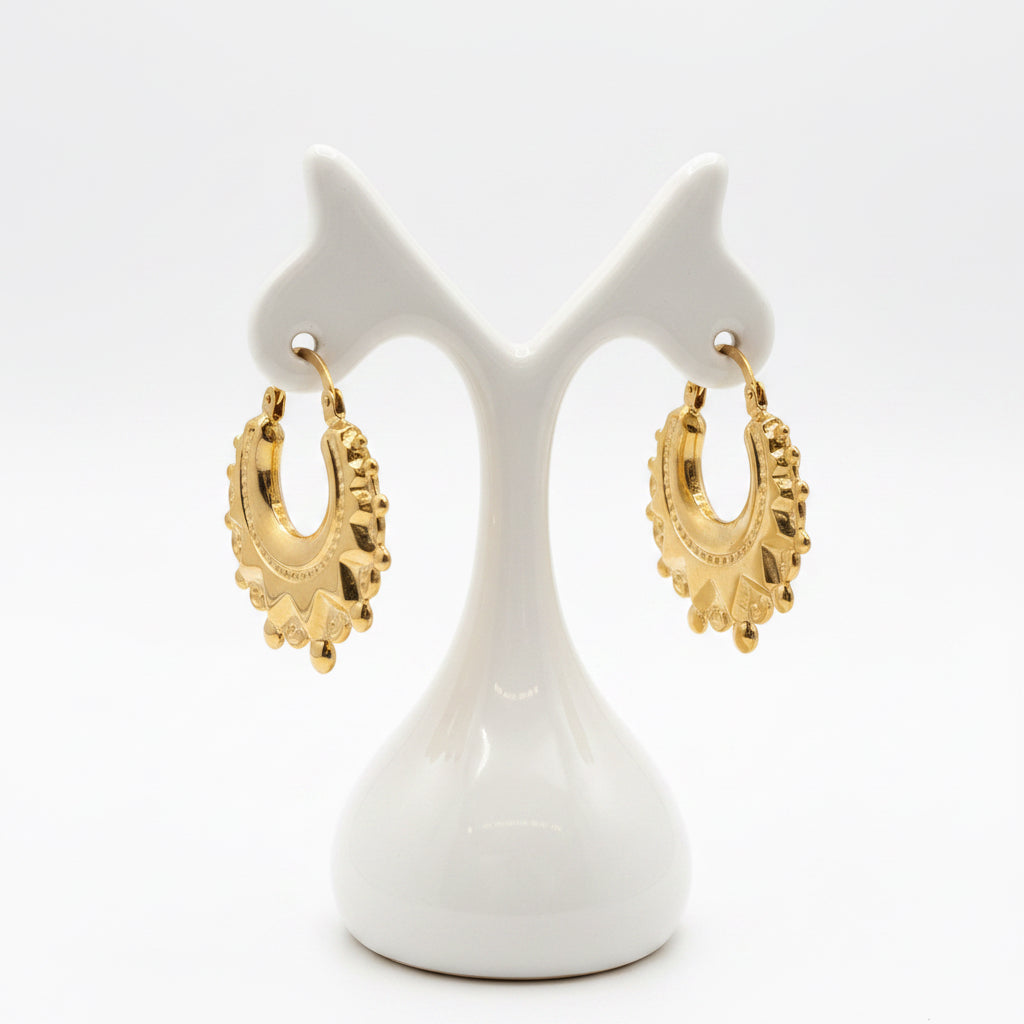 9ct Yellow Gold Creole Hoop Earrings