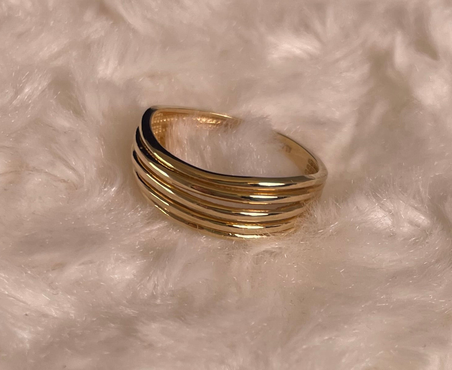 14ct Yellow Gold Five Row Ring