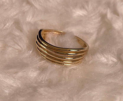 14ct Yellow Gold Five Row Ring