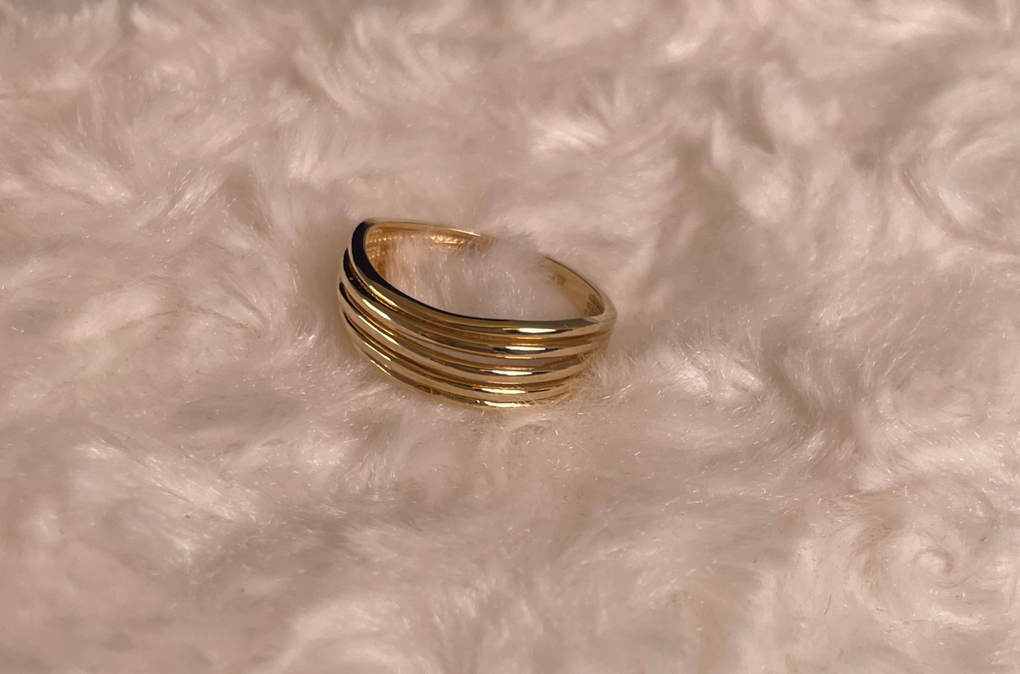 14ct Yellow Gold Five Row Ring