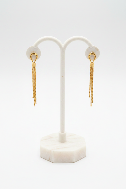 9ct Yellow Gold Lantern Link Drop Earrings