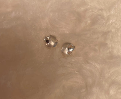 Knot Earrings With Shiny & Brushed Effect Rhodium Plated Silver