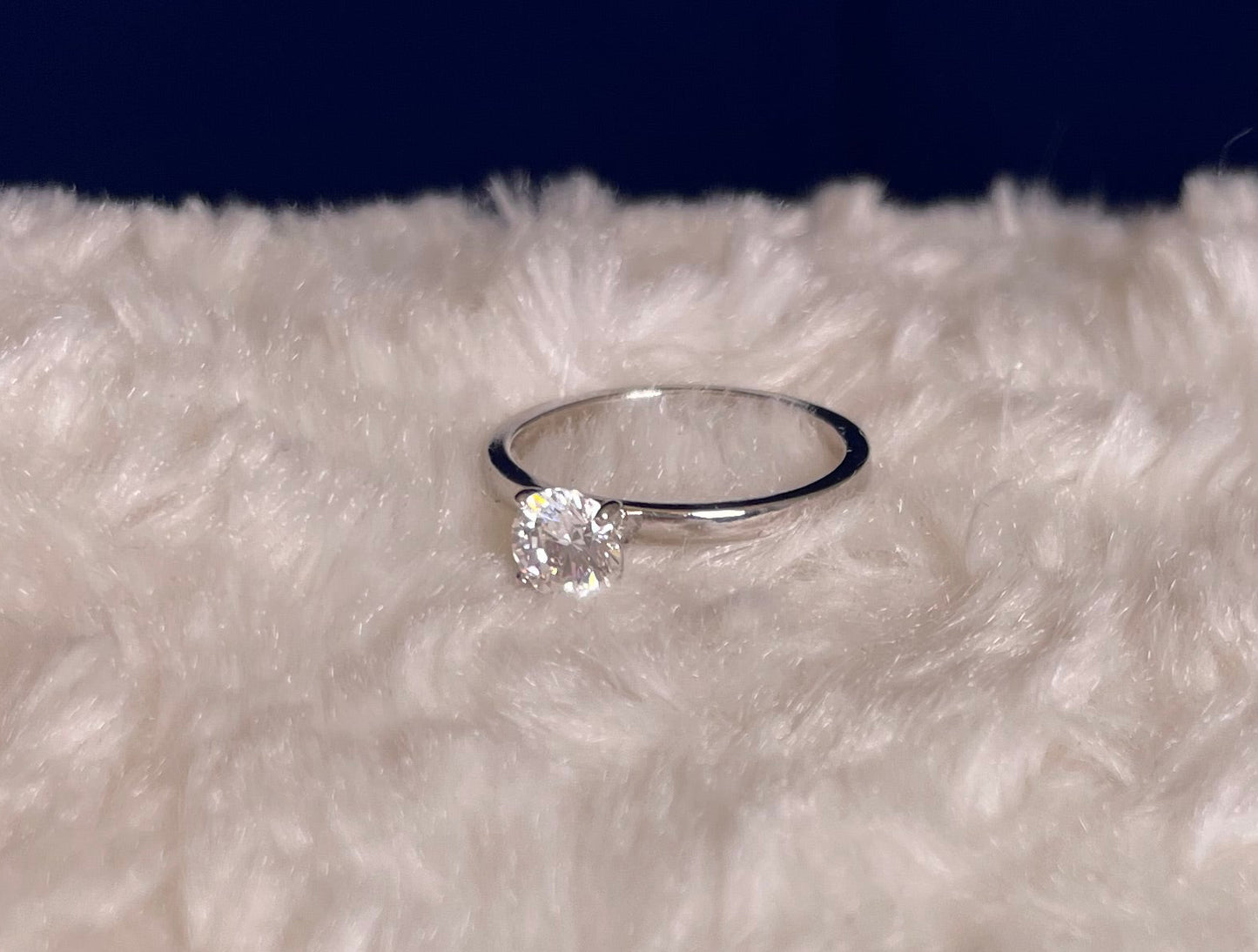 Brilliant Cut Cubic Zirconia Solitaire Ring