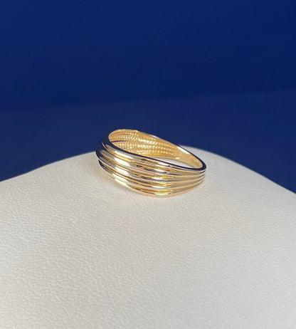 14ct Yellow Gold Five Row Ring