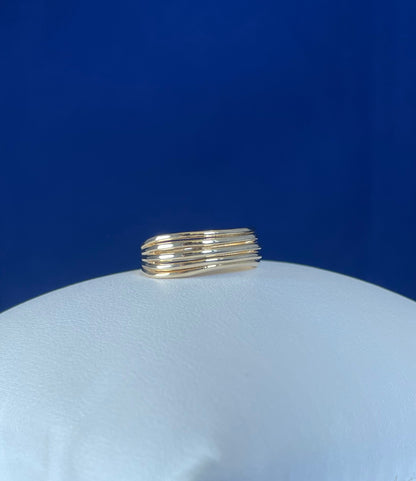 14ct Yellow Gold Five Row Ring