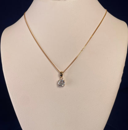 9ct Yellow Gold Cubic Zirconia Pendant Necklace
