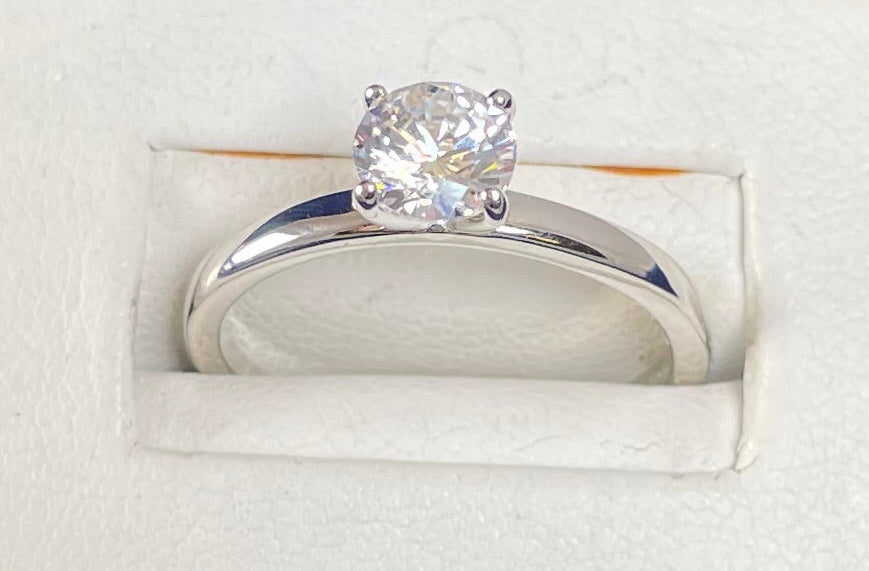 Brilliant Cut Cubic Zirconia Solitaire Ring
