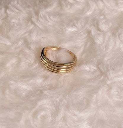 14ct Yellow Gold Five Row Ring