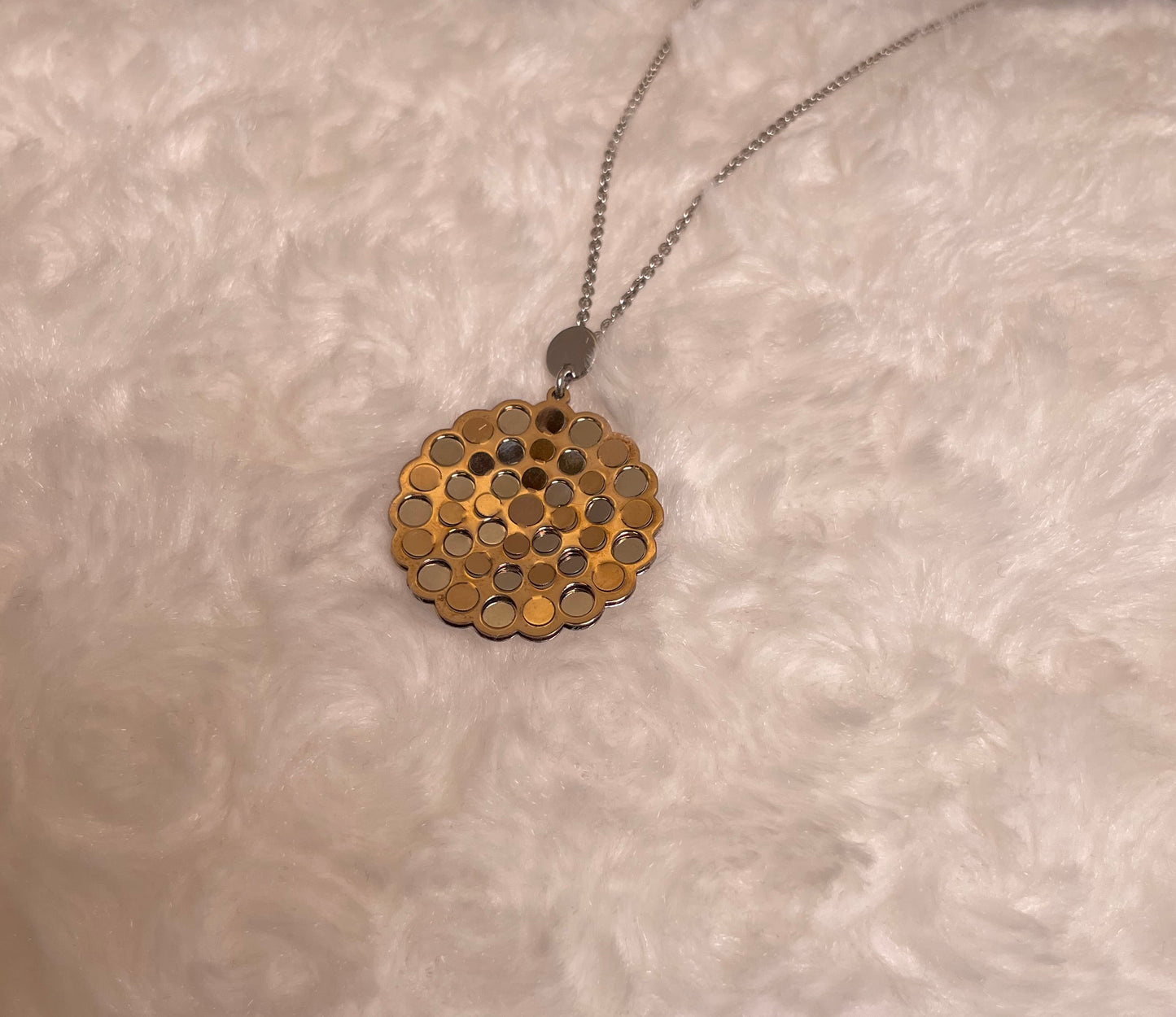 Silver & Rose Gold-Plated Fancy Pendant