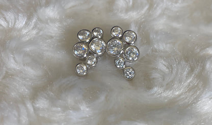 Silver Boodle Style Earrings with Cubic Zirconias