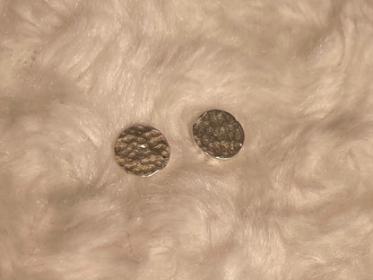 Hammered Disc Earrings Rhodium Plated Silver