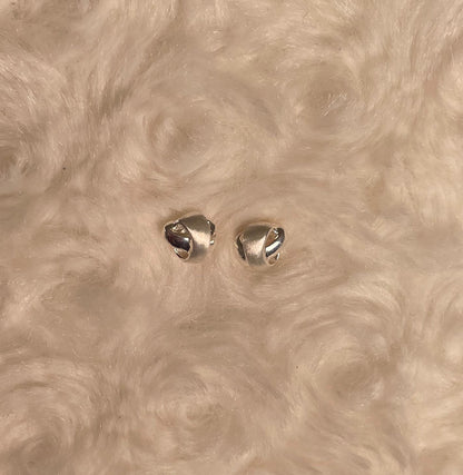 Knot Earrings With Shiny & Brushed Effect Rhodium Plated Silver