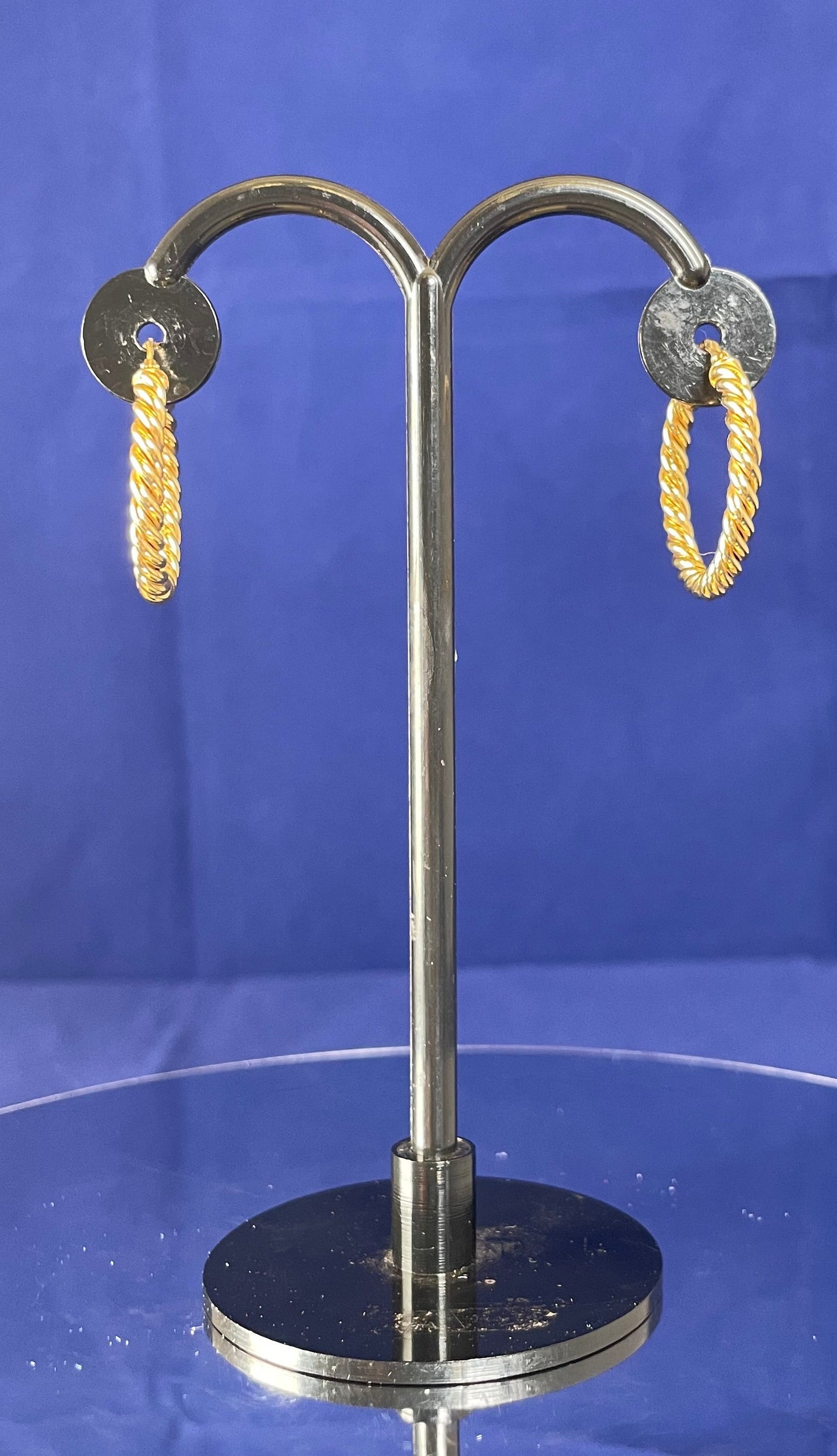 9ct Yellow Gold Twist Hoop Earrings