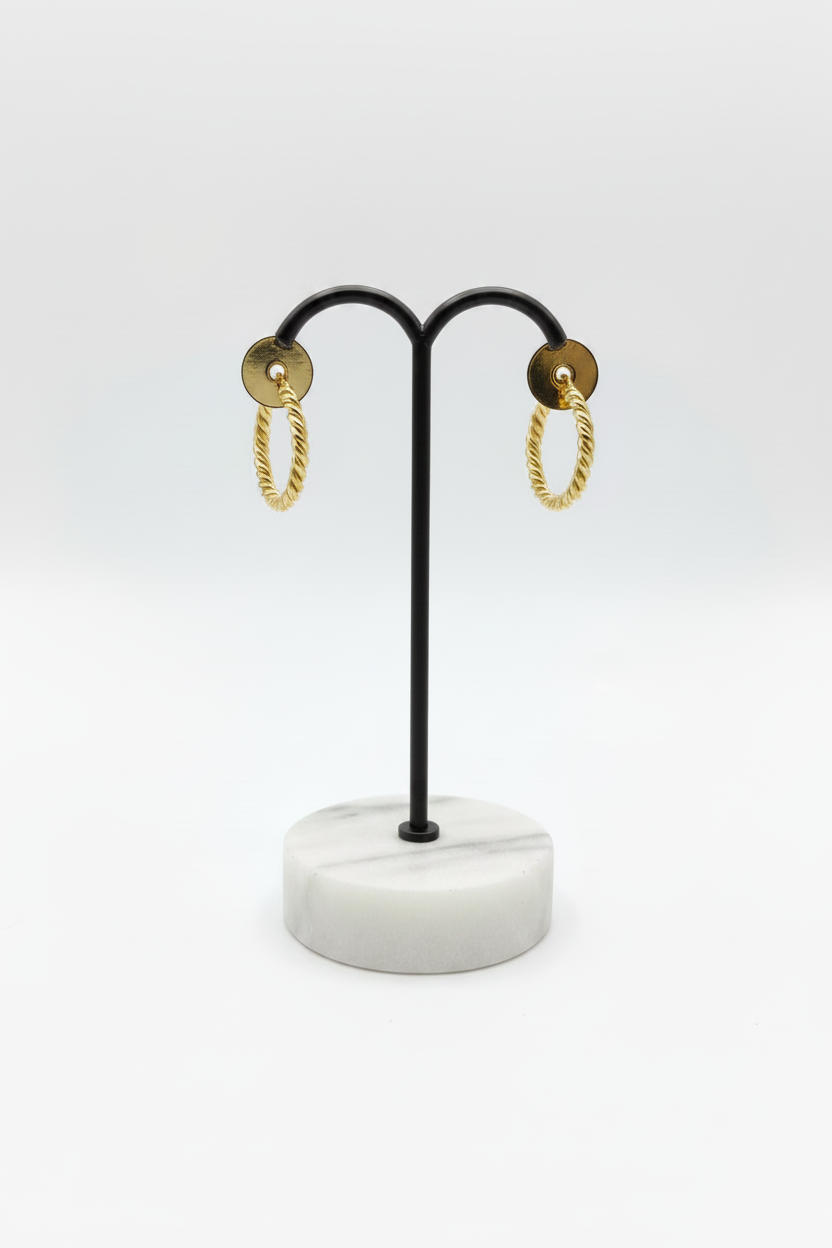 9ct Yellow Gold Twist Hoop Earrings