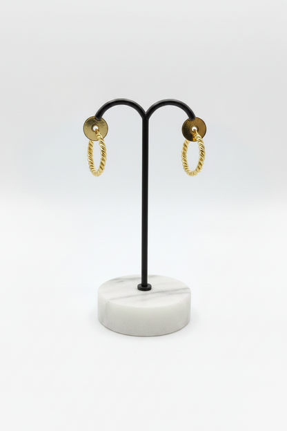 9ct Yellow Gold Twist Hoop Earrings