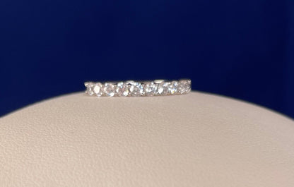 Half Eternity Ring with Cubic Zirconias - Rhodium Plated