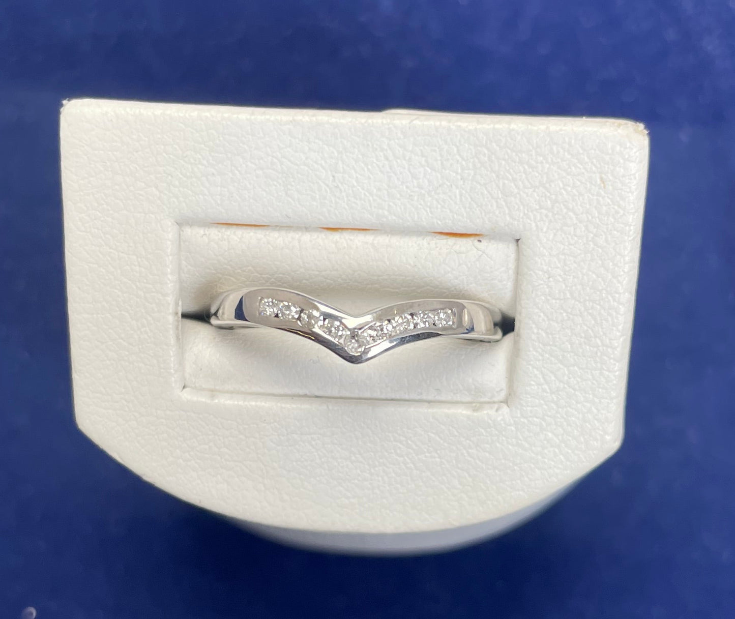 9ct White Gold Wishbone Ring Set with Diamonds