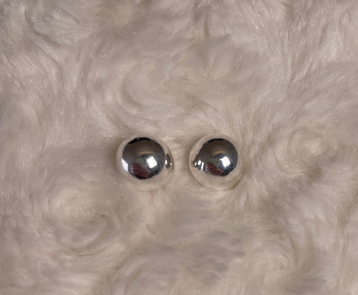 Ball Stud Earrings Rhodium Plated Silver