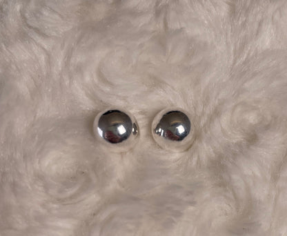 Ball Stud Earrings Rhodium Plated Silver