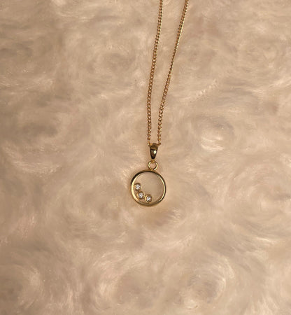 9ct Yellow Gold Floating Diamond Pendant Necklace