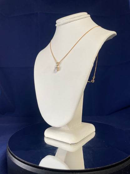 9ct Yellow Gold Cubic Zirconia Pendant Necklace