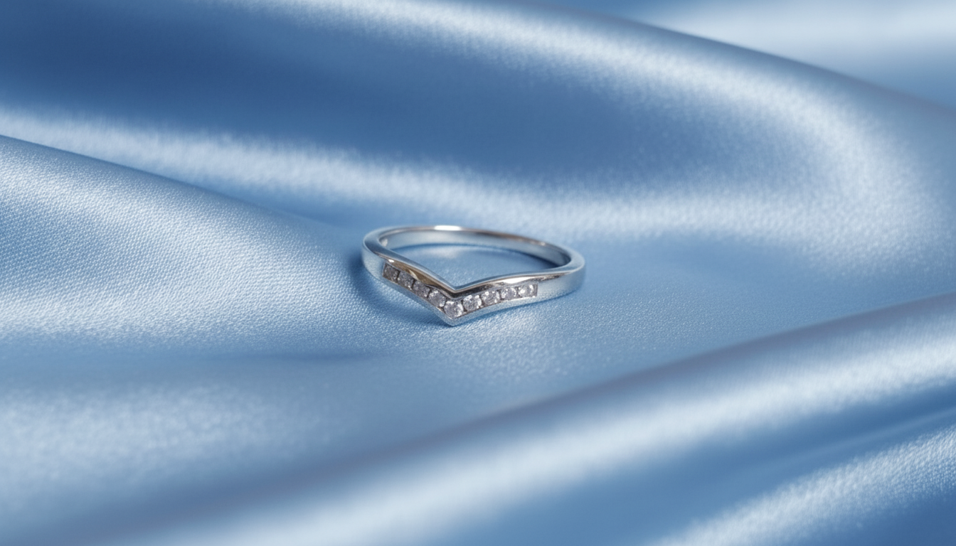 9ct White Gold Wishbone Ring Set with Diamonds