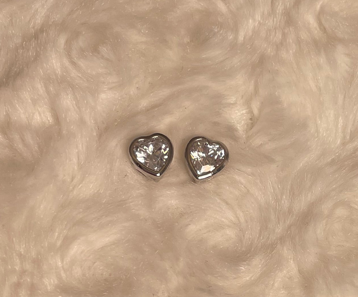 Heart Earrings With Cubic Zirconia Rhodium Plated Silver
